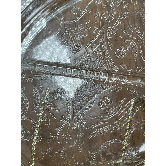 Vintage Clear Depression Glass Divided Plate Madrid Square 10" Serving Dish - Picture 3 of 4